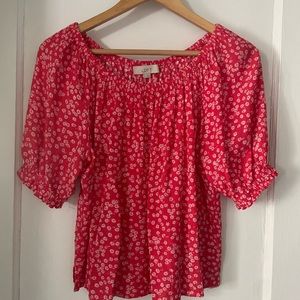 Floral Print Off the Shoulder Top